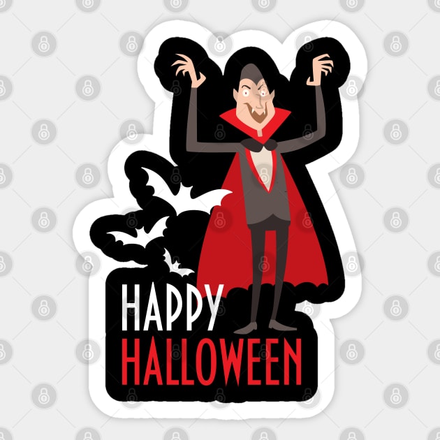 Vampire Scary and Spooky Happy Halloween Funny Graphic Sticker by SassySoClassy